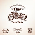 Motorbikes emblems and labels set Royalty Free Stock Photo