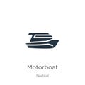 Motorboat icon vector. Trendy flat motorboat icon from nautical collection isolated on white background. Vector illustration can