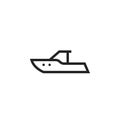 Motorboat line icon. water transport symbol. isolated vector image