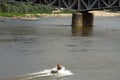 Motorboat on the river Royalty Free Stock Photo