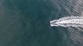 A motorboat sailing on the sea was taken in Dalian, Liaoning Province, China Royalty Free Stock Photo