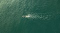 A motorboat sailing on the sea was taken in Dalian, Liaoning Province, China Royalty Free Stock Photo