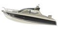 Motorboat, speed boat or powerboat side view. 3D rendering