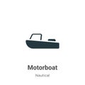 Motorboat vector icon on white background. Flat vector motorboat icon symbol sign from modern nautical collection for mobile