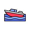 Motorboat vector, Summer Holiday related filled icon