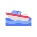 Motorboat vector, Summer Holiday related flat icon