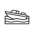 Motorboat vector, Summer Holiday related line icon