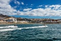 Motorboating in the deep-blue waters off the west coast of Tenerife, one of many leisure activities offered to tourists in the Can