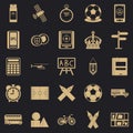 Motorbus icons set, simple style