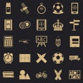 Motorbus icons set, simple style Royalty Free Stock Photo