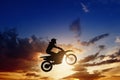 Motorcircle rider silhouette Royalty Free Stock Photo
