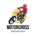 Motorcross logo design vector template