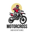 Motorcross logo design vector template