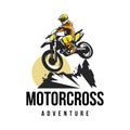 Motorcross logo design vector template