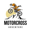 Motorcross logo design vector template