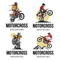 Motorcross logo design vector template