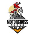 Motorcross logo design vector template