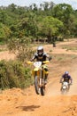 Motorcross Rider on Motorcycle In Race