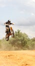 Motorcross Rider In A Race Royalty Free Stock Photo