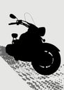 Motorcycl on gray road Royalty Free Stock Photo