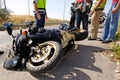 Motorcycle accident Royalty Free Stock Photo