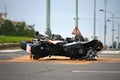 Motorcycle accident on the city road Royalty Free Stock Photo