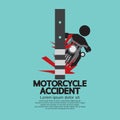 Motorcycle Accident With Pole Vector Illustration