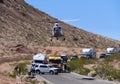 Motorcycle accident on the roadway, Lake Mead Recreation Area