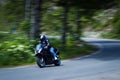 Motorcycle in action, panning shot, honda vfr 800 Royalty Free Stock Photo