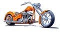 Motorcycle against a white background, AI-generated.