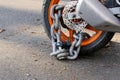 Motorcycle anti-theft chain with padlock security lock on rear w