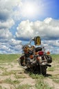 Motorcycle on a background of the cloudy sky Royalty Free Stock Photo