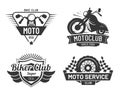 Motorcycle badges of collection, moto biker club Royalty Free Stock Photo