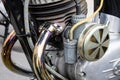 Motorcycle Bike Engine Closeup Exhaust Pipes Royalty Free Stock Photo