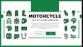 motorcycle bike motor sport landing header vector