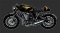 Motorcycle or Bike, retro motor bicycle. Hand drawn engraved monochrome sketch for racer, labels or posters, tattoo or t