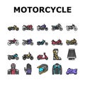 Motorcycle Bike Transport Types Icons Set Vector Royalty Free Stock Photo