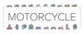 Motorcycle Bike Transport Types Icons Set Vector . Royalty Free Stock Photo