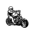 Motorcycle Biker Bobber Monochrome Silhouette Stock Template Vector Stock Royalty Free Stock Photo