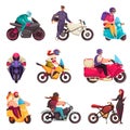 Motorcycle Biker Set Royalty Free Stock Photo