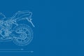Motorcycle blueprint technical background. Blueprint background Royalty Free Stock Photo