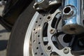 Motorcycle brake disc Royalty Free Stock Photo