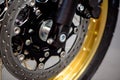 Motorcycle brake disc Royalty Free Stock Photo