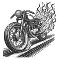 motorcycle burnout with smoke clouds vector Royalty Free Stock Photo