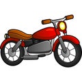 Motorcycle Cartoon Clipart Colored Illustration Royalty Free Stock Photo