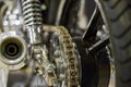 Motorcycle chain transmision Royalty Free Stock Photo