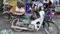 Motorcycle with chicken and duck