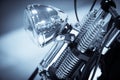 Motorcycle chrome headlight and front suspension