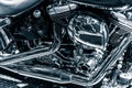 Motorcycle chromium engine exhaust pipes art photography