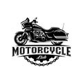 Motorcycle Club black with gear illustration label template